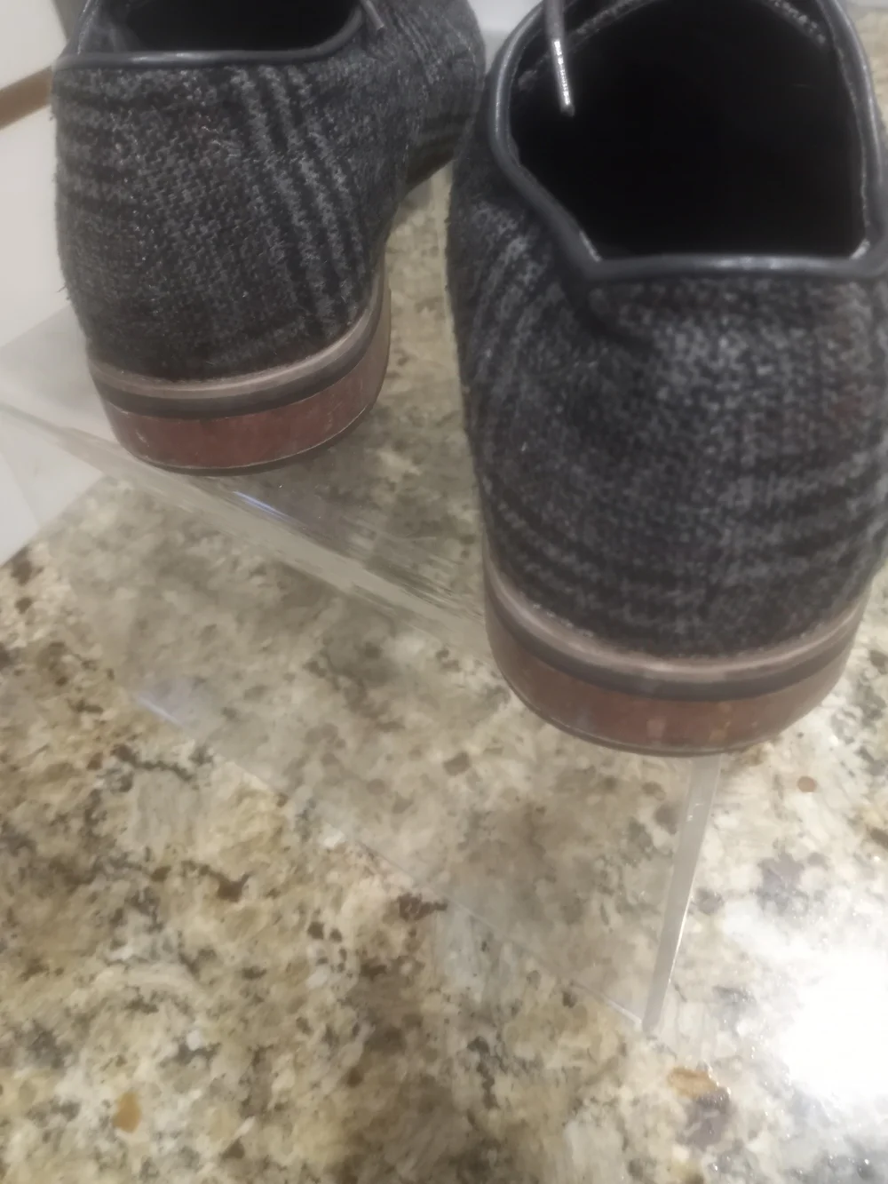 Giorgio Brutini Gray Plaid Lace-Up Men's Dress Shoes